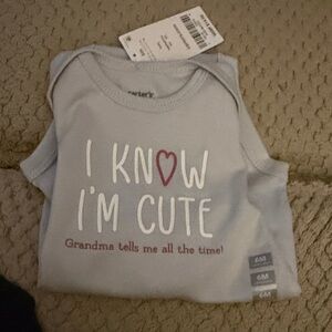 Carter's Light Gray Baby Onesie with Cute Print